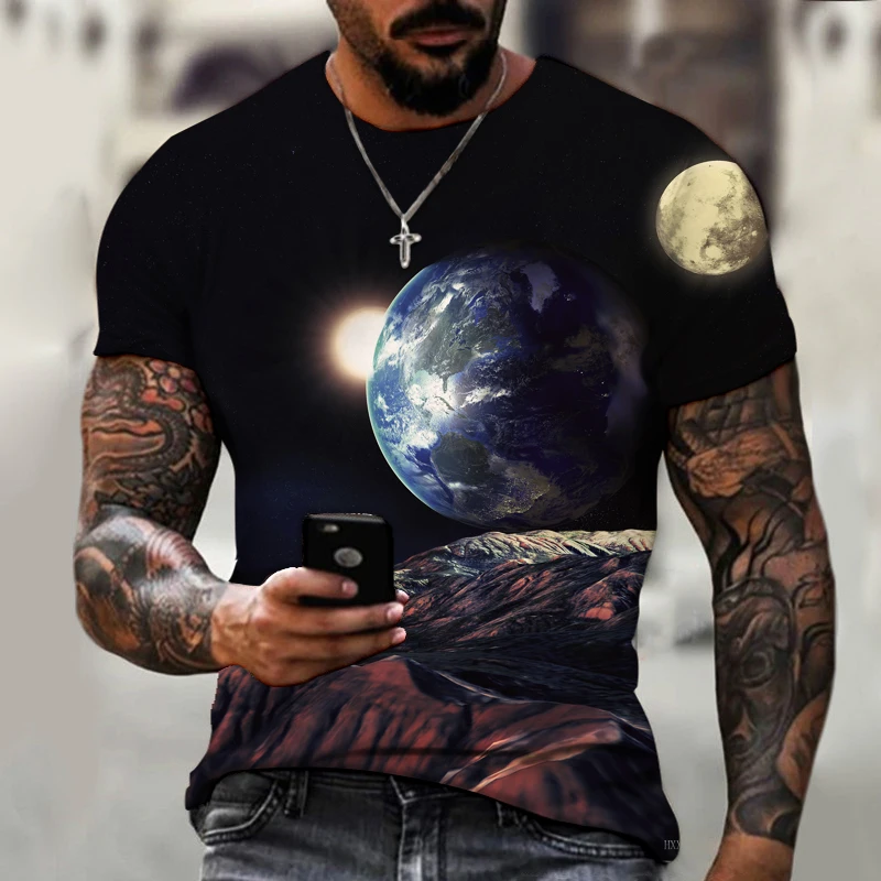 Летняя футболка унисекс с 3D принтом художественное воображение цветное звездное