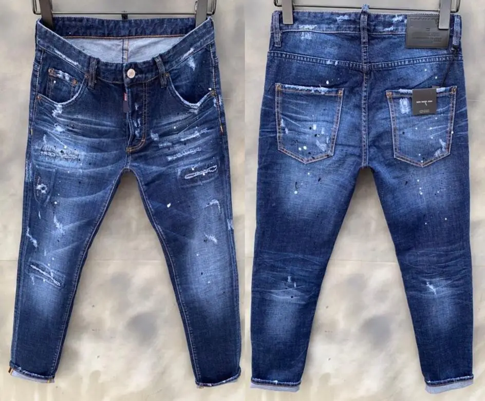 

NEW Men Jeans Ripped for Men Skinny DSQ D2 Jeans Pants Men Jeans Zipper Outwear Man Pants 1 order