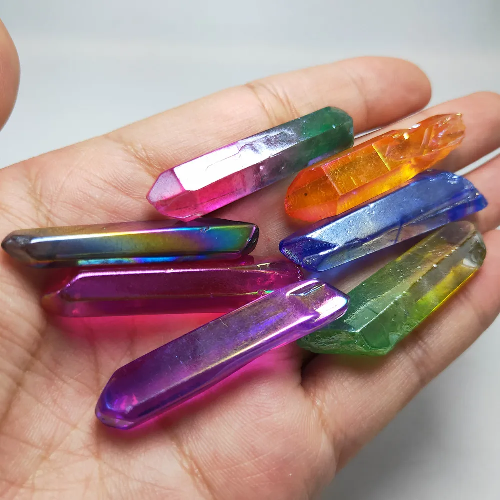 7 шт. кварцевые палочки с титановым покрытием чакр|Камни| |