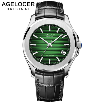 AGELOCER Mens Automatic Watches Top Brand Luxury Leather Casual Mechanical Watch Men Army Military Sport Watch Relogio Masculino