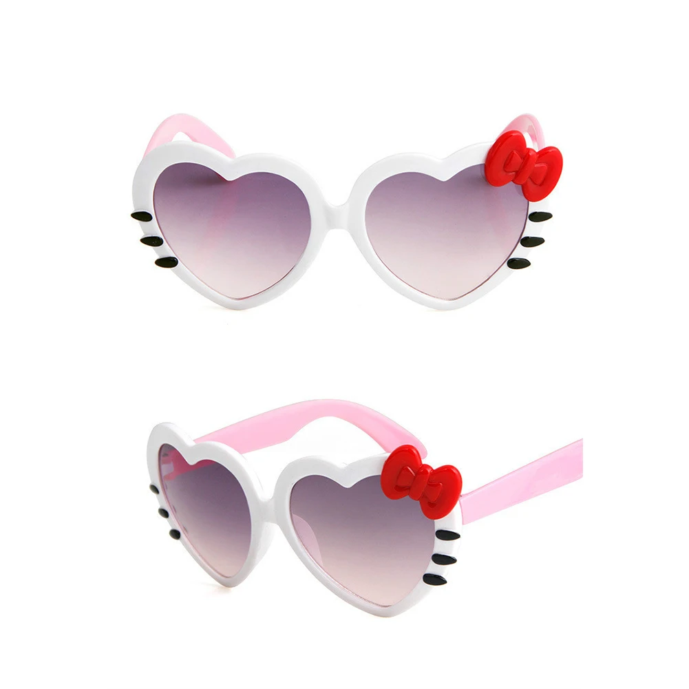 Gafas de sol a la moda para ni&ntilde;os y ni&ntilde;as, lentes de sol infantiles de dibujos animados con forma de coraz&oacute;n, accesorios de protecci&oacute;n para la playa, 6 colores-5