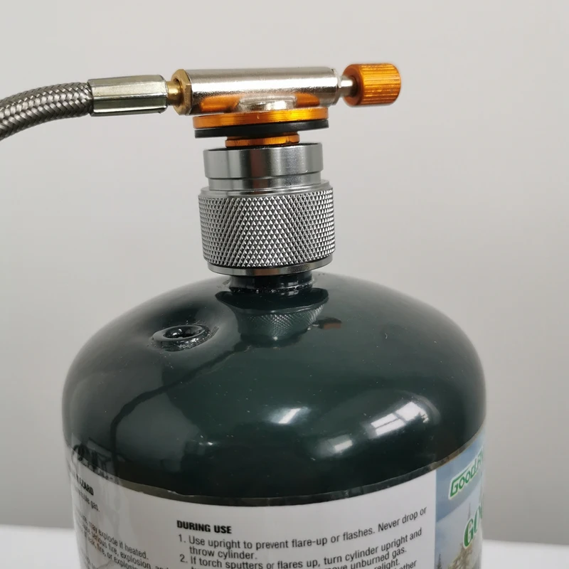 Адаптер кемпинговой плиты 1LB Пропан Малый бак входа и клапан Линдала выхода EN417 на открытом воздухе Цилиндр LPG Баллон Конвертация.