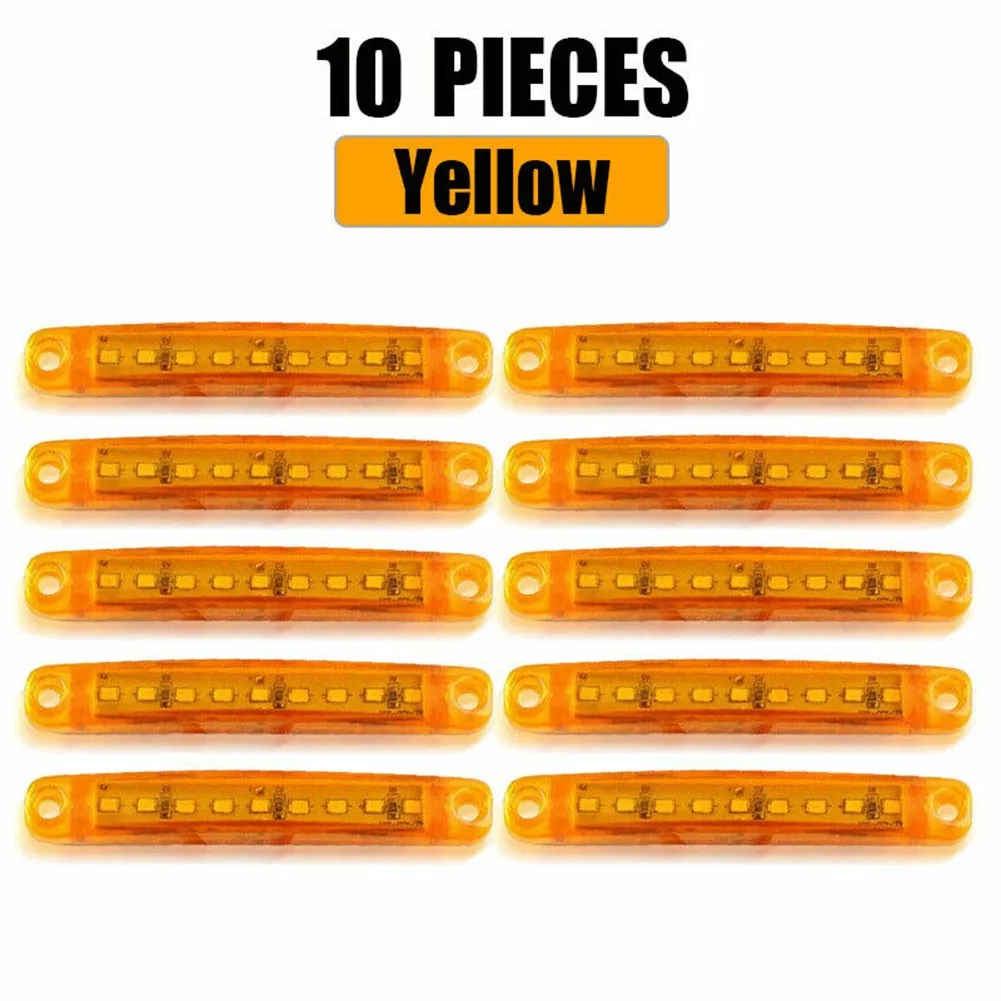 

10X LED Side Marker Lamp Clearance Light Yellow 12V-24V Indicator Trailer Truck Caravan Waterproof Clearance Lamp Rear Lights