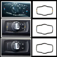 carbon fiber headlight switch buttons cover trim car styling stickers fit for bmw 3 series e90 e92 e93 2008 2012