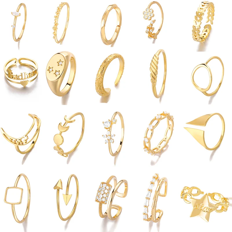 

Fashion Fine Zircon Rings For Women Little Shaped Gold Color Wedding Engagement Ring Jewellry Zircon Romantic Jewelry BFF