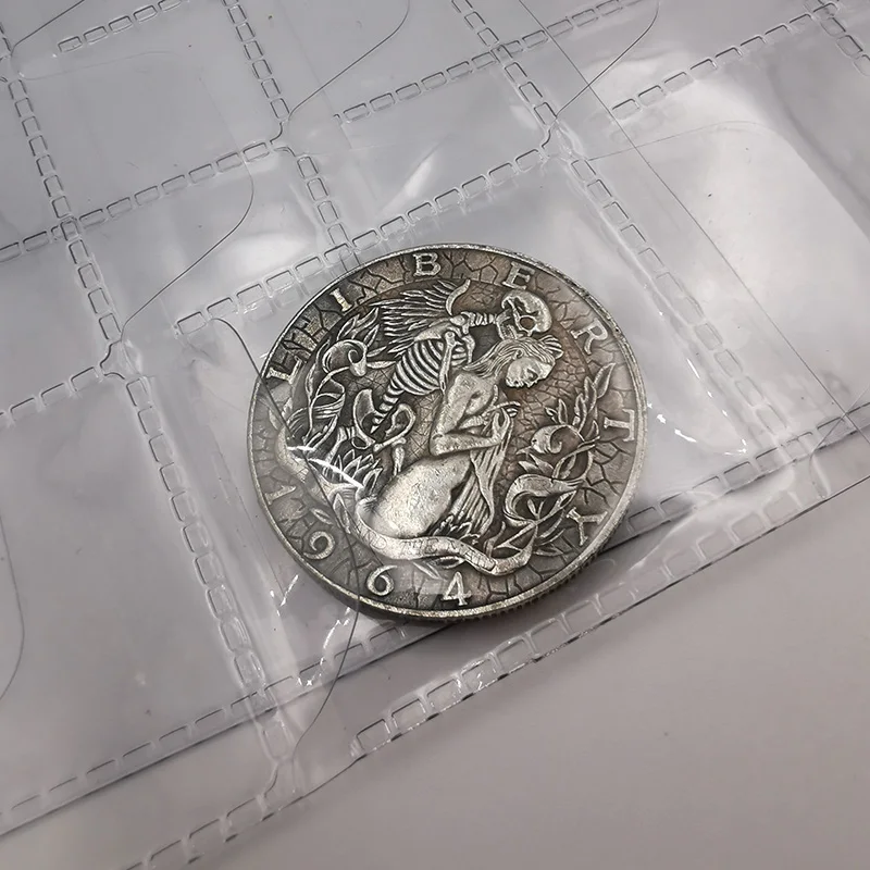 Монеты с ангелом и черепом тисненые памятные монеты Хобо креативная коллекция 1964