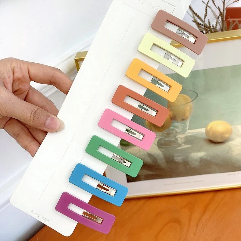 

20 PCS/lot Colorful Hairpins Fashion Candy Color Geometric Rectangle Waterdrop Hair Clips for Women Hair Clip