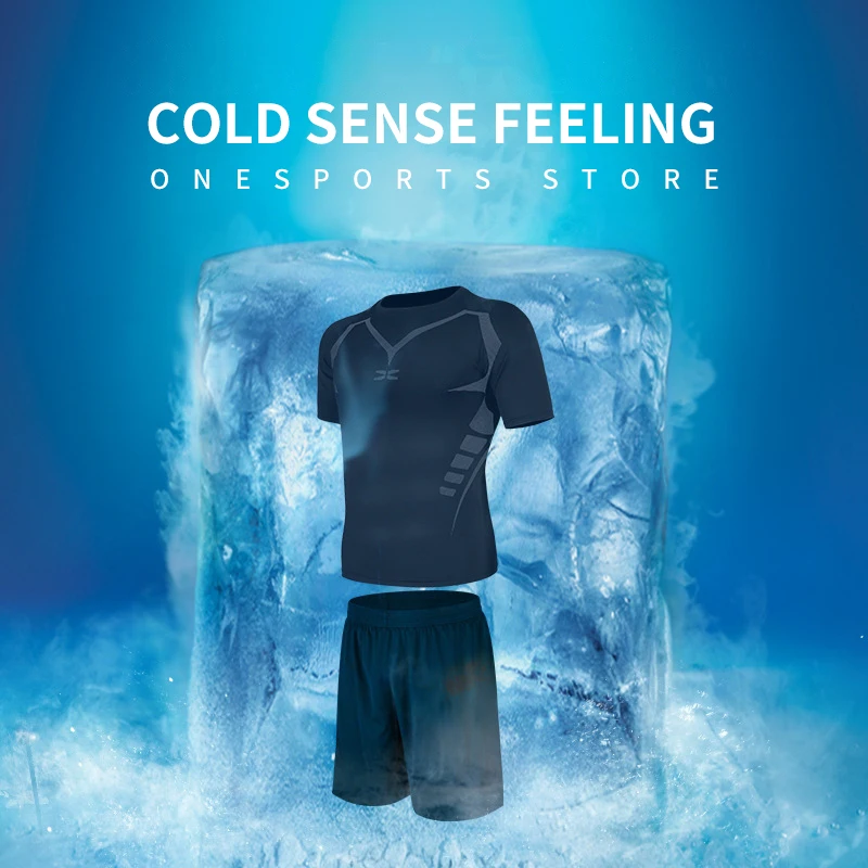 Мужской спортивный костюм для бега с круглым вырезом Футбольная спортивная