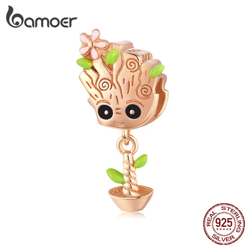 Женский браслет или ожерелье из серебра 925 пробы цвета розового золота|Бусины| |