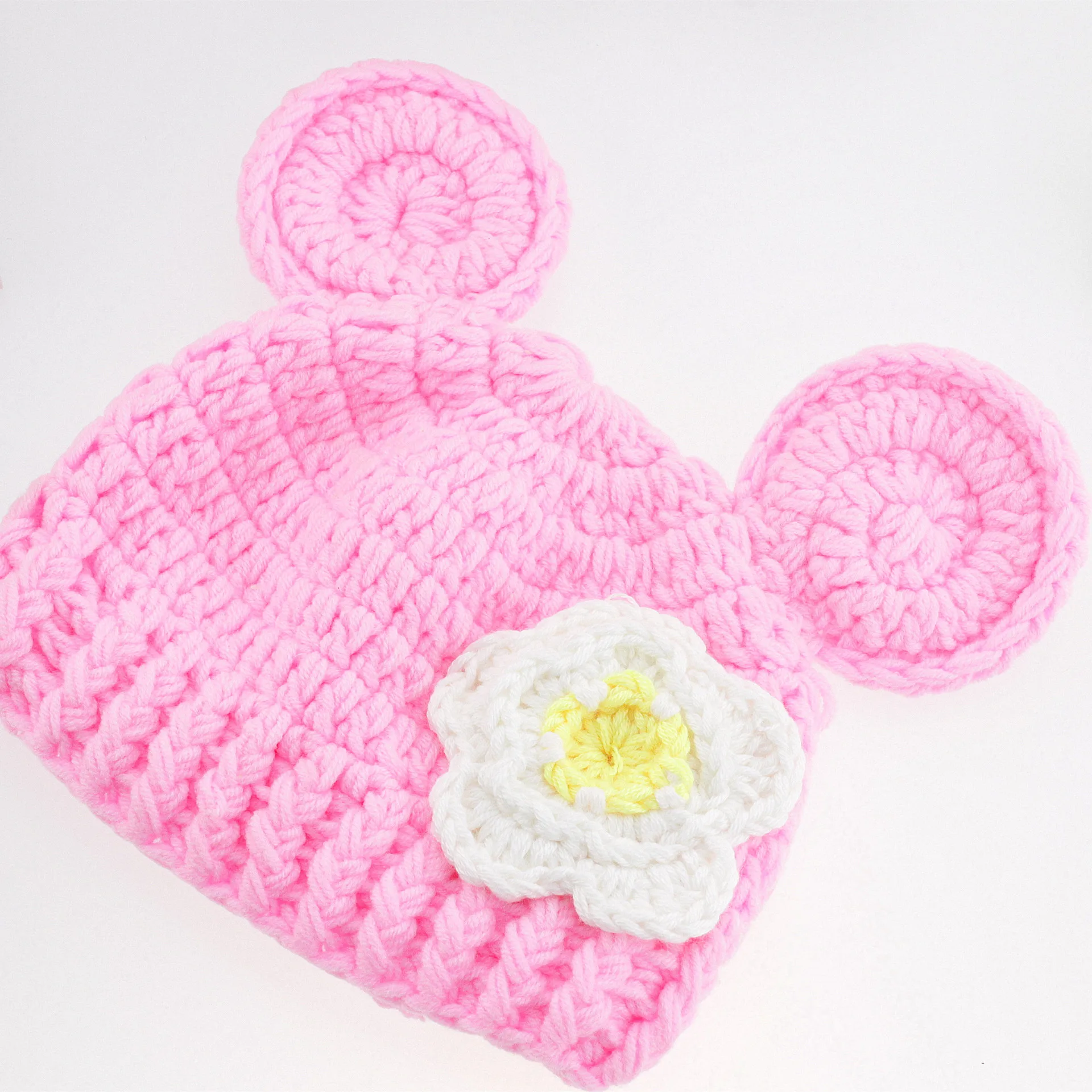 Вязаная Цветочная шляпа для фотографирования новорожденных реквизит младенцев