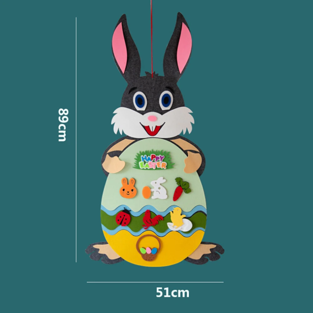 

DIY Felt Easter Bunny Rabbit Detachable Ornament Kid Toy Wall Hanging Decoration