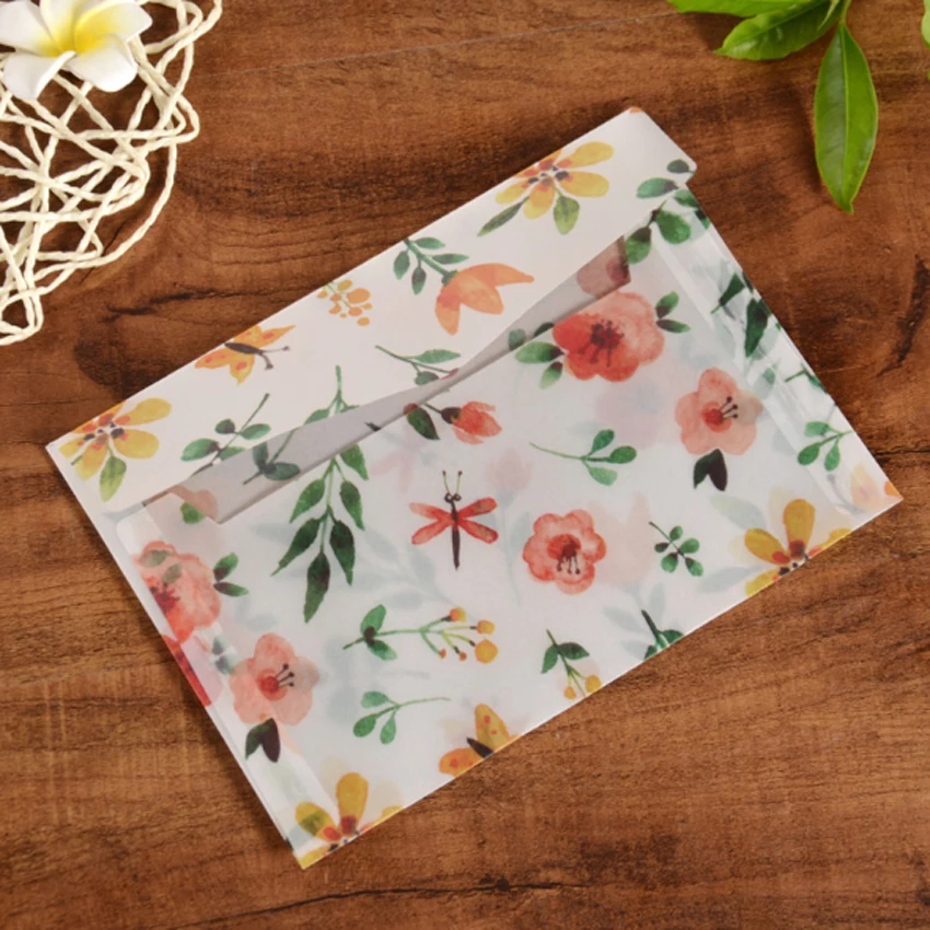 15 упак./лот Цвет Фул прозрачный конверт серной кислоты бумага Печатный студентов