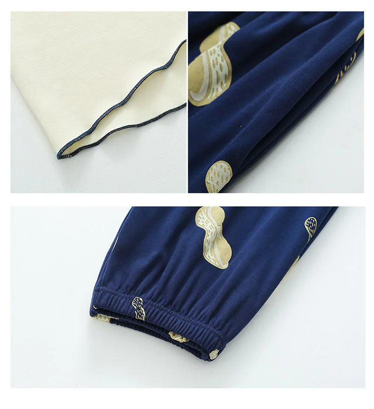 

Yidanna Women Pajamas Set Cotton Nightwear Short Sleeved Sleepwear Summer Sleep Clothing Cropped Pants Nighties Nightdress Sui