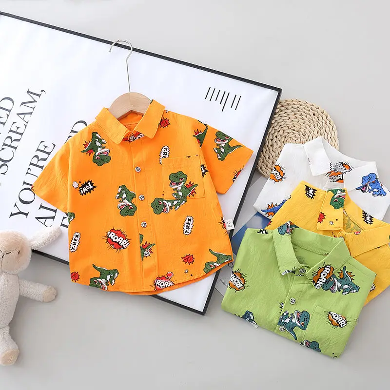 Блузка для маленьких мальчиков новинка летняя милая блузка с короткими рукавами