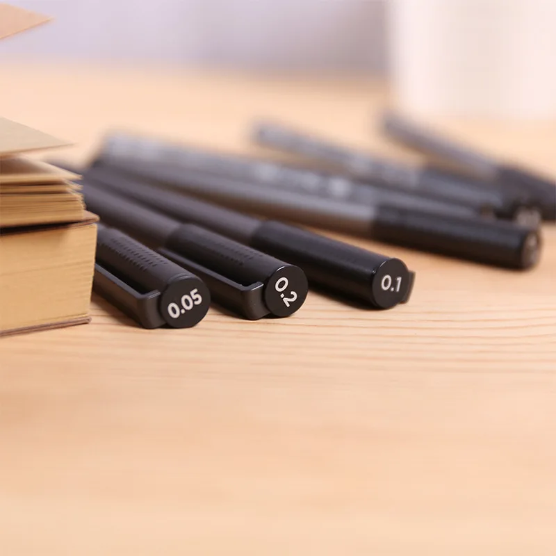 Черный тонкие ручки крюк вкладыш маркеры для эскизов рисунок Водонепроницаемый
