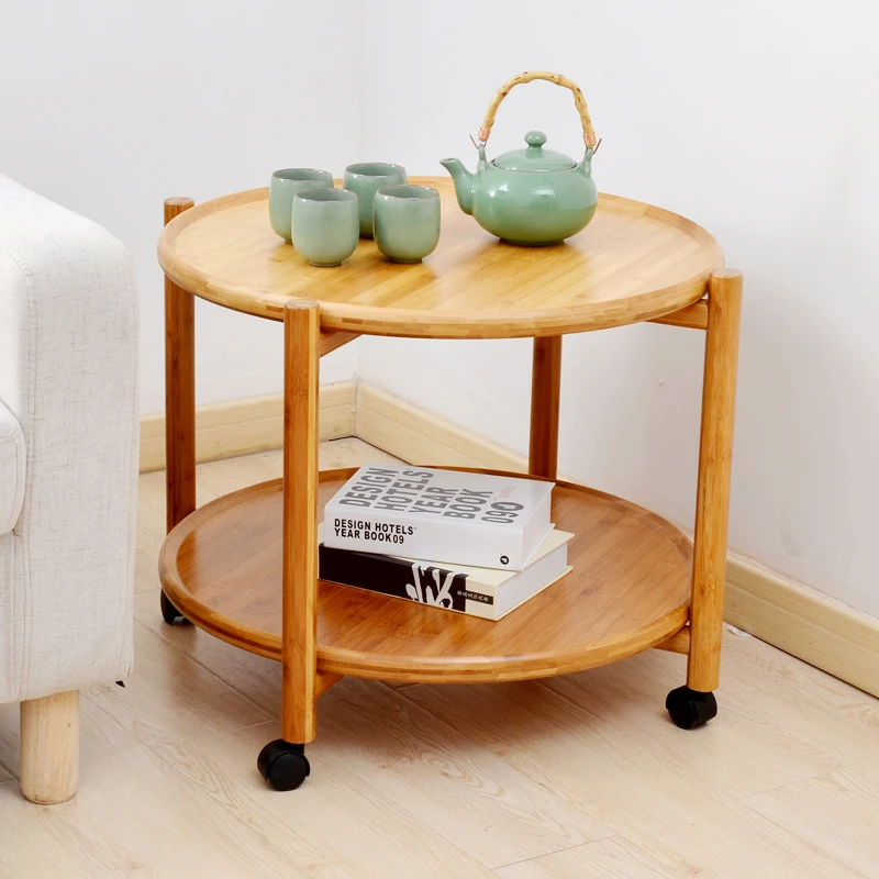 

30% 1B креативный передвижной кофейный столик двойной с роликовым чайным столом современный минималистичный передвижной маленький круглый с...