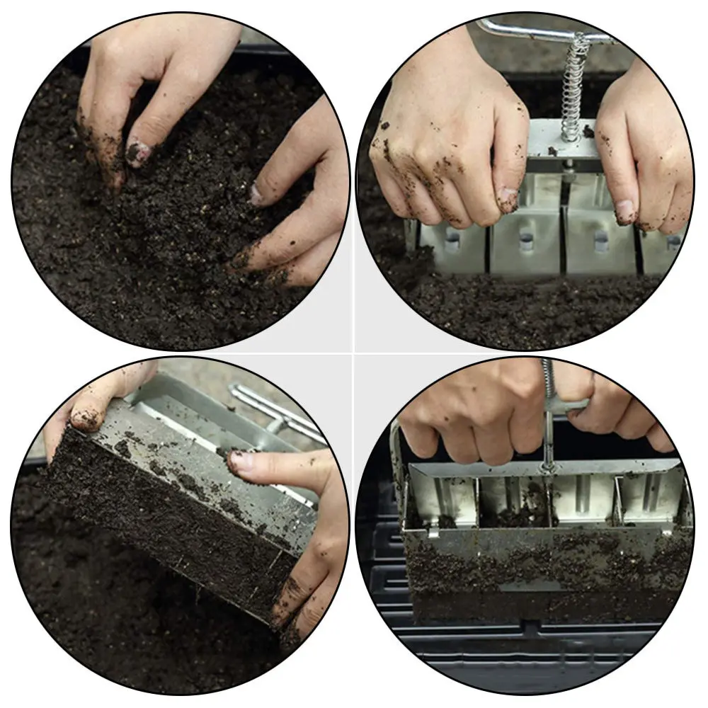 

1pc Quad Soil Blocker Manual Soil Block Maker with Handle for Greenhouses