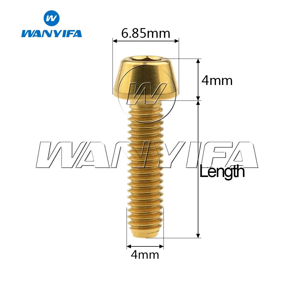 Титановый &quotWanyifa&quot Ti болты M4X8 12 15 20 мм шестигранный ключ конусности головки