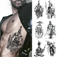 spartan hero temporary tattoo sticker gladiator warrior waterproof tatto crusader knights body art arm fake tatoo men women