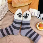 2019, толстые пушистые носки для взрослых с 3D-принтом лап животных, мягкие воздухопроницаемые зимние носки в стиле Харадзюку с изображением кота для дома и пола