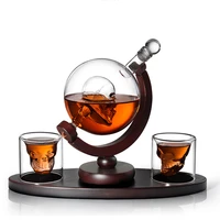 etched globe design decanter with engraved ball glass for liquor whiskey bourbon wine bottle soda bottle with 2 glasses liquor d