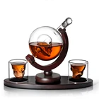 Графин с гравировкой в виде шара, дизайнерский бокал с гравировкой шариков для ликера, виски, Бурбона, винная бутылка с 2 бокалами для ликера