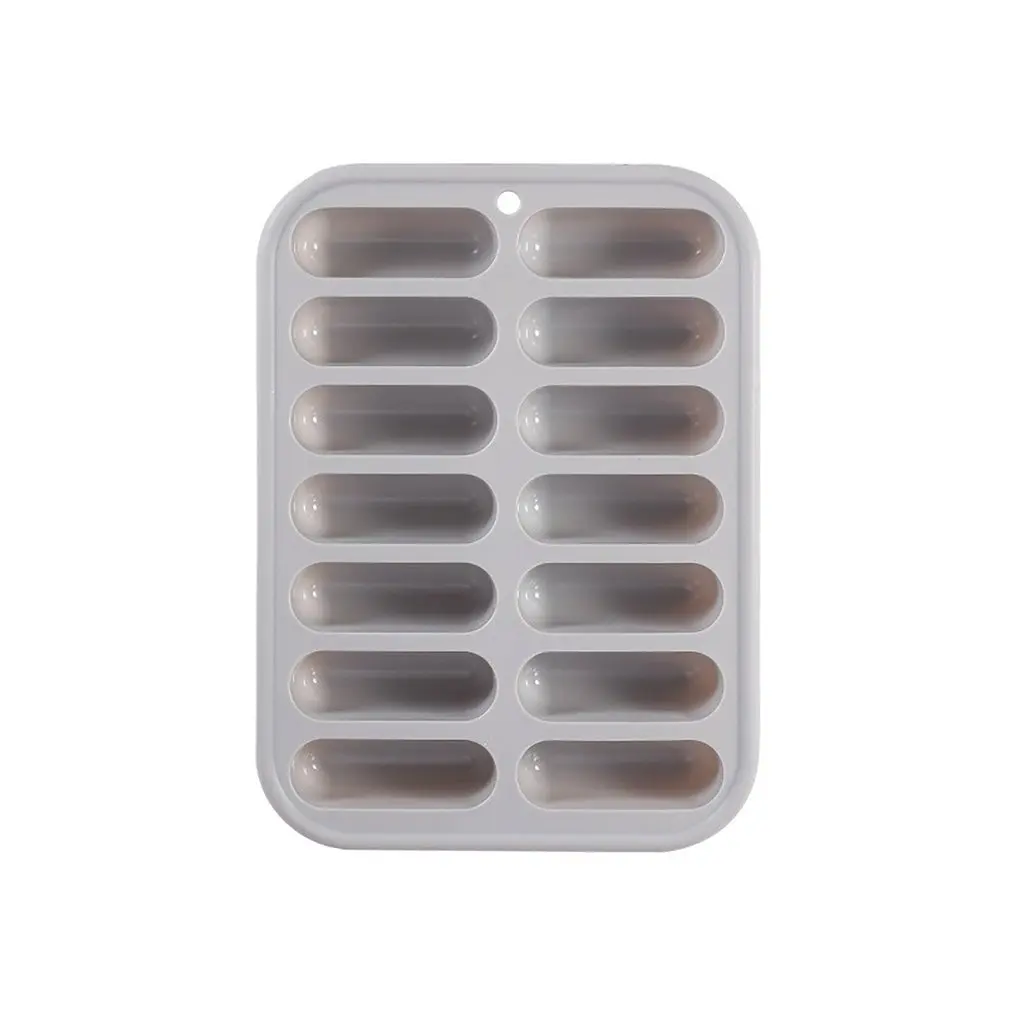 

14 Grids Silicone Ice Cube Maker Trays With Lids Hot Dog Make Mould Sausage Making Mould Ice Mold Tools Kitchen Props