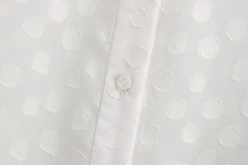 Shine Through Women Blouse Shirt 2020 Spring New Fashion Jacquard Dots Modern Lady Loose Tops | Женская одежда