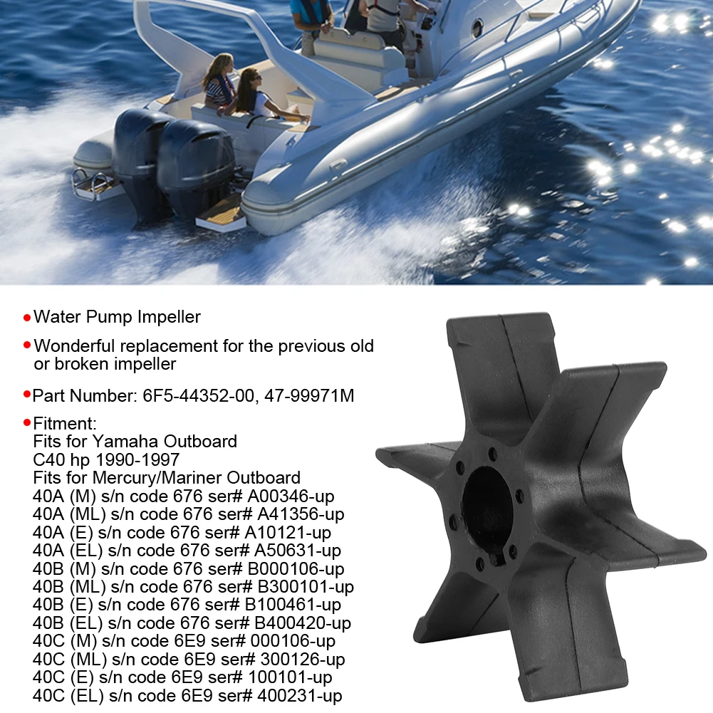 Outboard Engine Water Pump Impeller 6F5‑44352‑00 47‑99971M Fit for Mercury Mariner | Marine