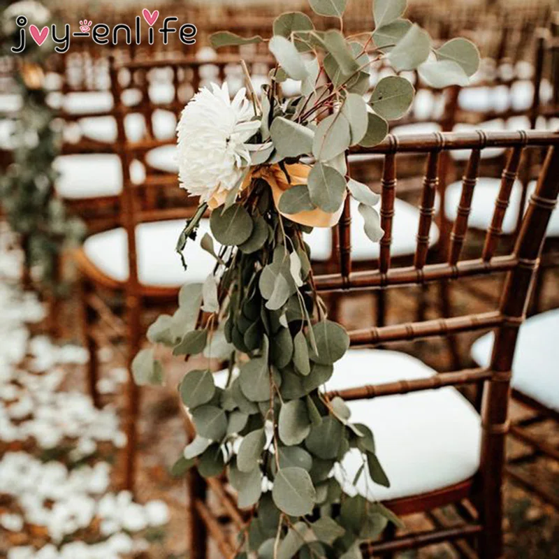 

1pcs Silk Simulation Green Eucalyptus Leaves DIY Wreath Wedding Decoration Bride to be Birthday Decoration Bouquet Home Decor