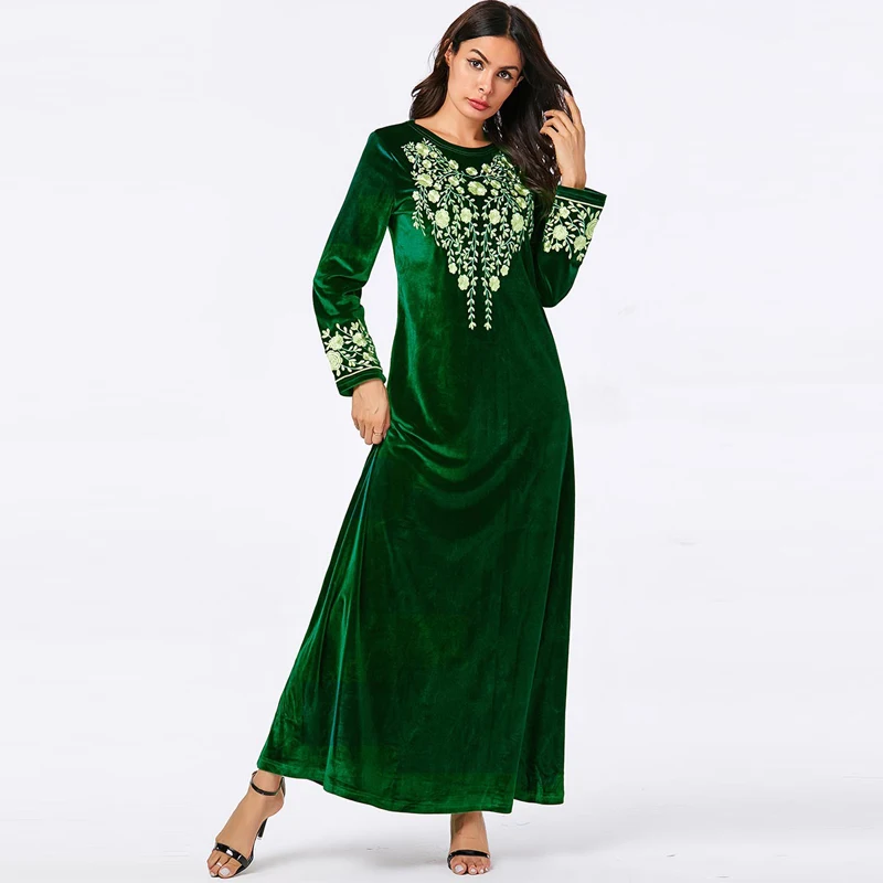 

Vestidos Arabes Velvet Abaya Turkey Islamic Arabic Long Muslim Dress Caftan Dubai Kaftan Tesettur Elbise Robe Longue Hijab Dress