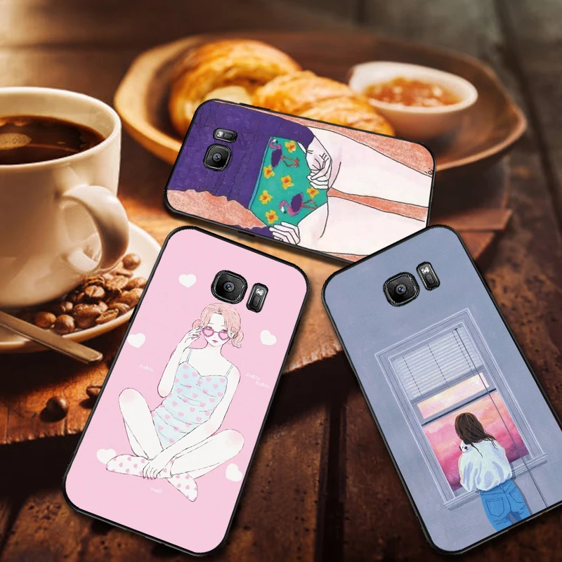 Для samsung S6 S7 Edge чехол для телефона с изображением ананаса девочек S8 S9 S10 PLUS Мягкий
