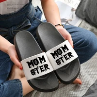 mom ster letters slippers indoor slippers summer slippers women non slip wear slippers beach sandals fashion open toe slides