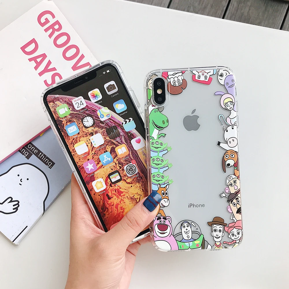 Чехол для телефона с мультяшными игрушками iPhone 11 Pro X XR XS Max мягкий прозрачный