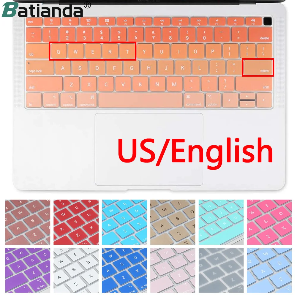 Силиконовый чехол для клавиатуры Macbook NEW Air 13 с дисплеем Retina и Touch ID модель A1932 2018 2019