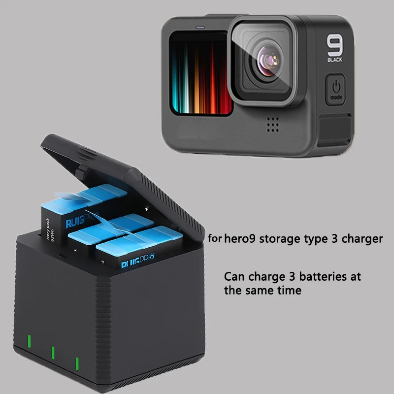 

Battery Charger Case For GoPro 9 With LED Light Charging Box 1800mAh Li-ion Battery For GoPro Hero 9 Action Camera Accessories