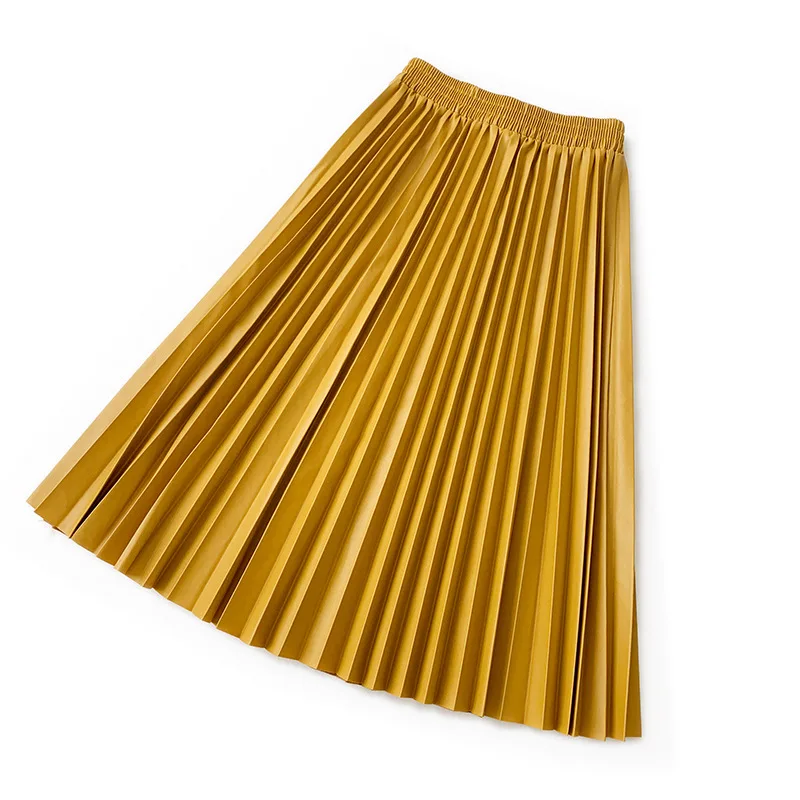 Женская длинная юбка трапеция облегающая универсальная из искусственной кожи с