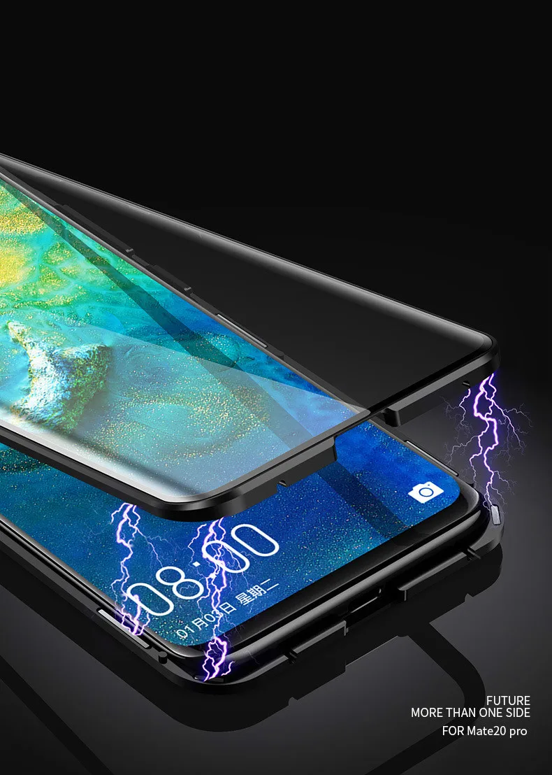 Для huawei P30 Lite чехол 360 Магнитная Адсорбция крышка из закаленного стекла для Pro