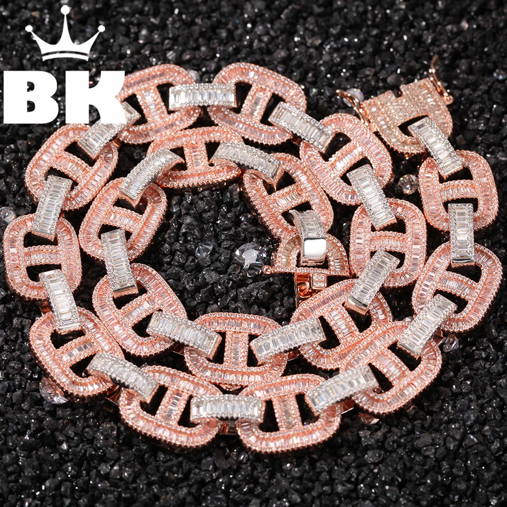 В стиле хип хоп большими кнопками Цепочки и ожерелья микс Серебро Цвет премиум