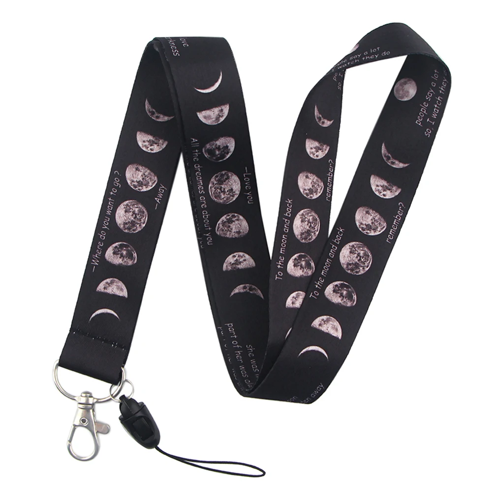 

YL294 Moon Neck Strap Lanyard for keys ID Card Keychain Phone Straps USB badge holder DIY Hang Rope Lariat Lanyard