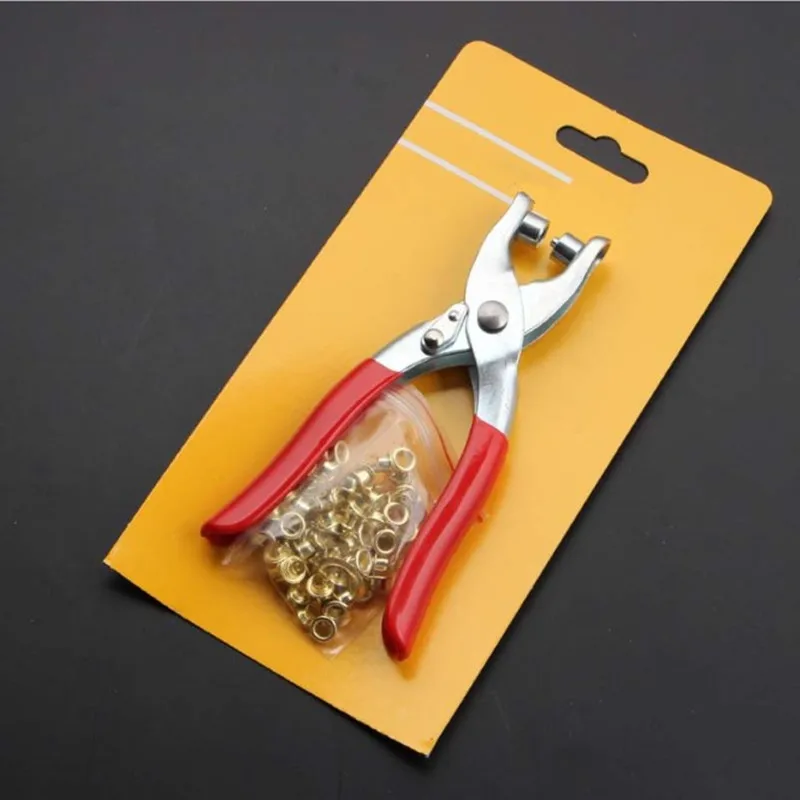 

6 "Chrome Dip Handle Corn Belt Buckle Shoes Clamp Hand Belt Watch Band Punches Tool Eyelet Punch Pliers Leather Hole Hand Tools