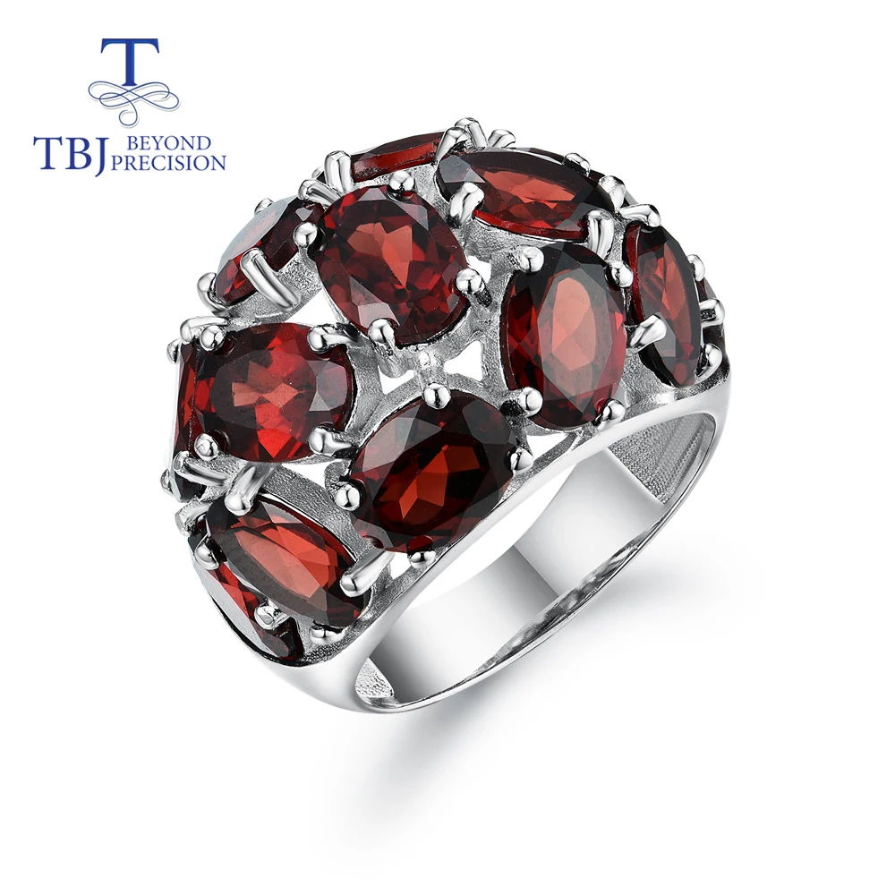 Natural gemstone garnet unisex ring 925 sterling silver creative fine jewelry Suitable for birthday nice gifts tbj promotion