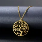 Индивидуальное ожерелье с кулоном Дерево жизни, золотая цепочка из нержавеющей стали, индивидуальные ожерелья для женщин и мужчин, семейные украшения, подарки