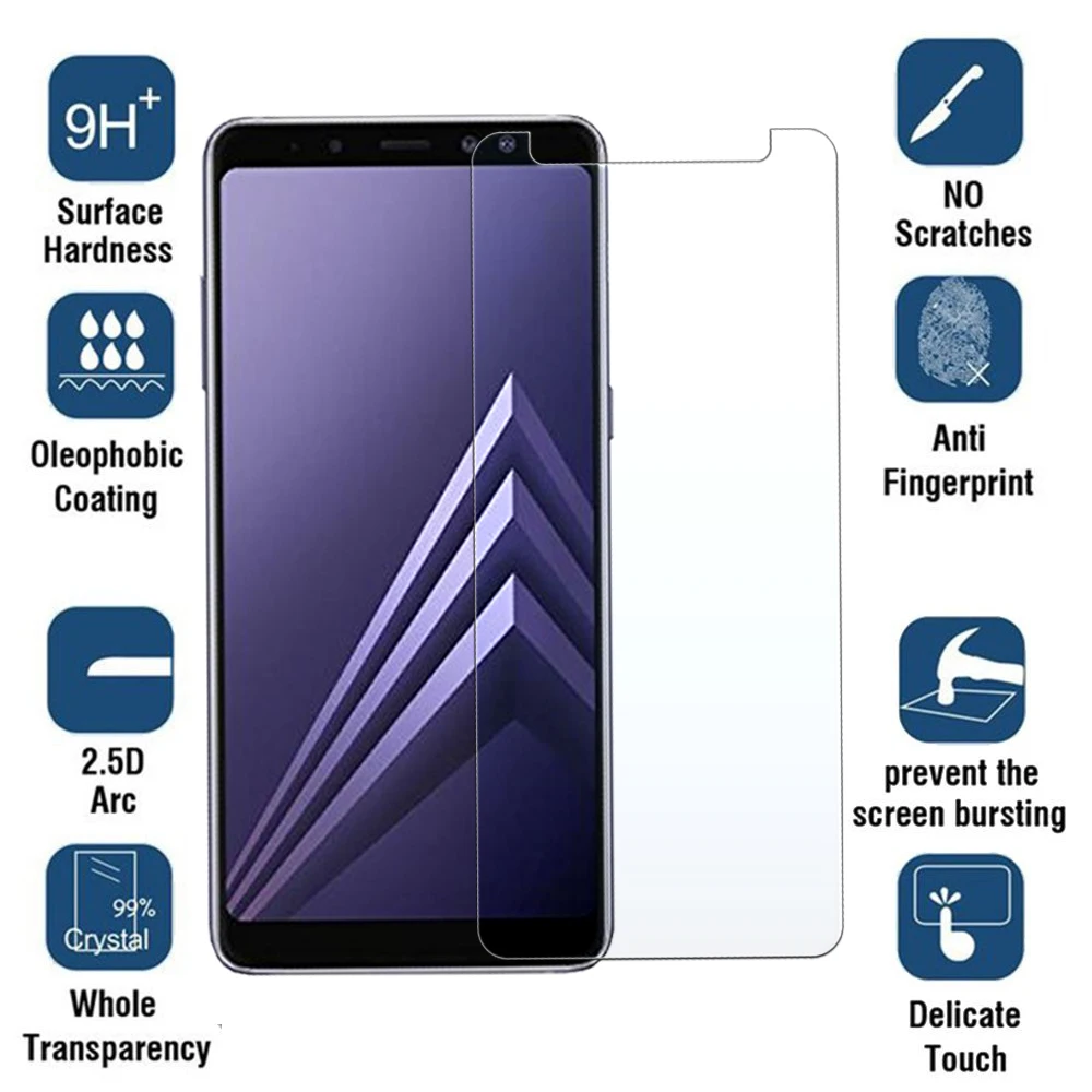Закаленное стекло для Samsung A8 A6 A7 A5 2018 galaxy plus A8plus защита экрана на j4 j6 J6 Plus