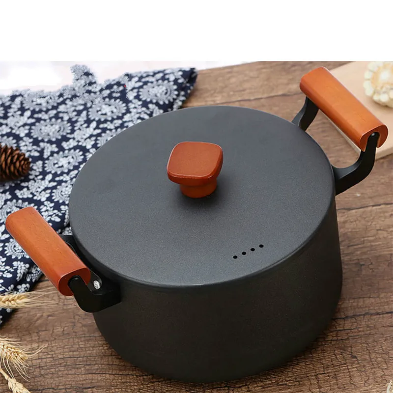 Fogão de Indução a Gás Aparência Doméstico Ferro Geral Panela Ramen Binaural Japonês Panelas Antiaderente Fervente Lb51420 Boa