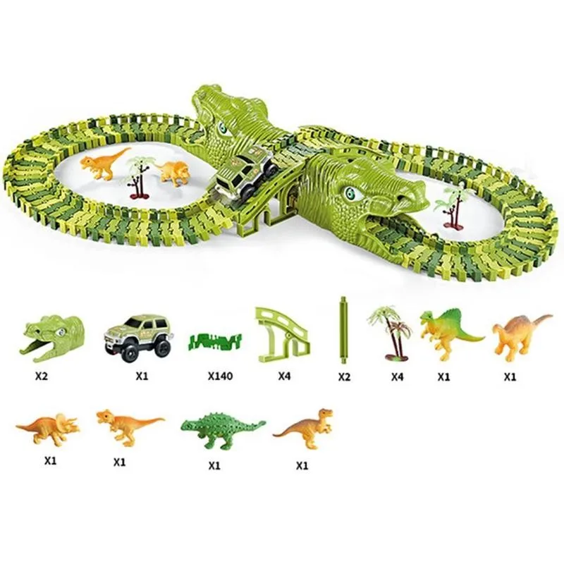 Динозавр Электрический рельсовый автомобиль динозавр Железнодорожный трек