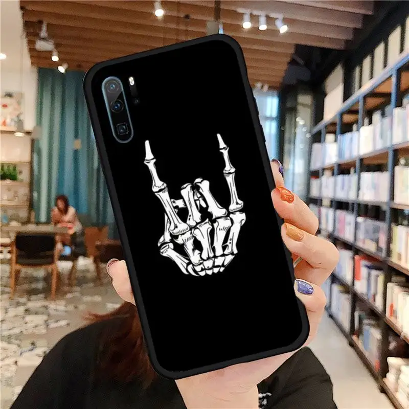 

Skeleton art skull Phone Cases For Huawei honor Mate P 9 10 20 30 40 Pro 10i 7 8 a x Lite nova 5t Soft silicone funda