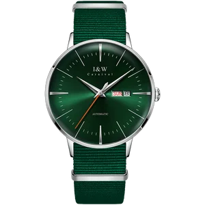 Часы мужские с автоподзаводом, водонепроницаемые, с сапфировым календарем и нейлоновым ремешком