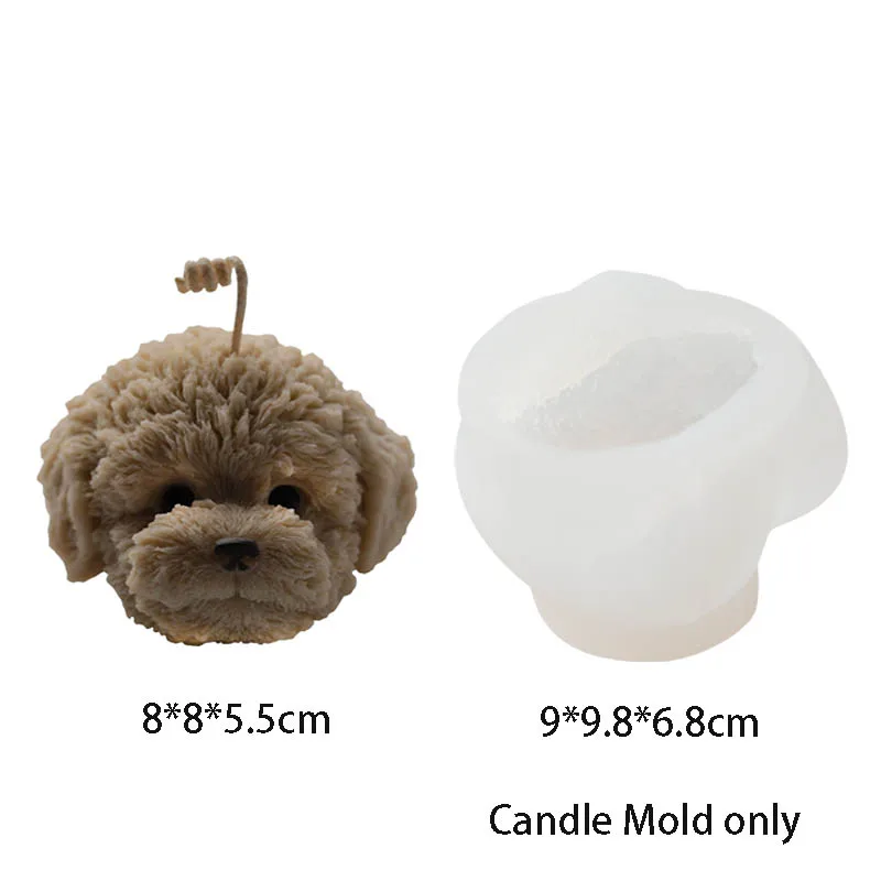 Свеча в виде головы собаки Тедди искусственная форма Корейском стиле для