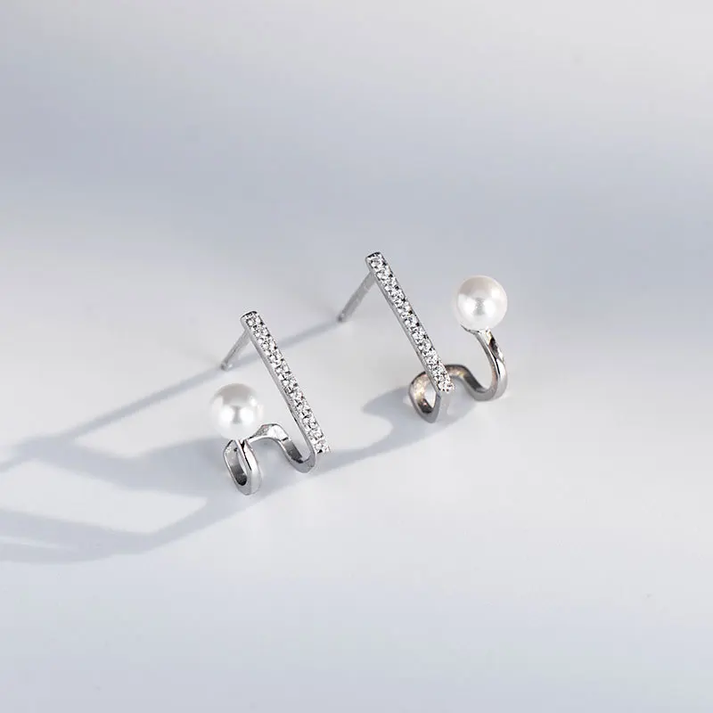 

Small 925 Sterling Silver Earrings for Women Exquisite Micro Zirconia Geometric Stud Earring Fashion Jewelry Anniversary Gifts